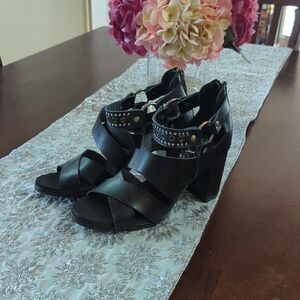 Black Strappy Heeled Sandals